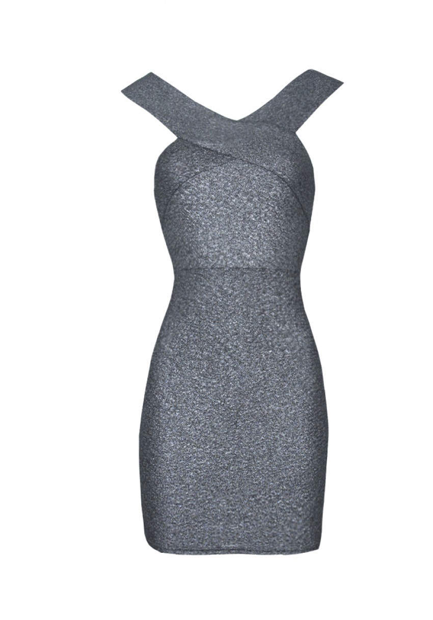 Black Sparkle Off The Shoulder Bodycon dress - Image 4