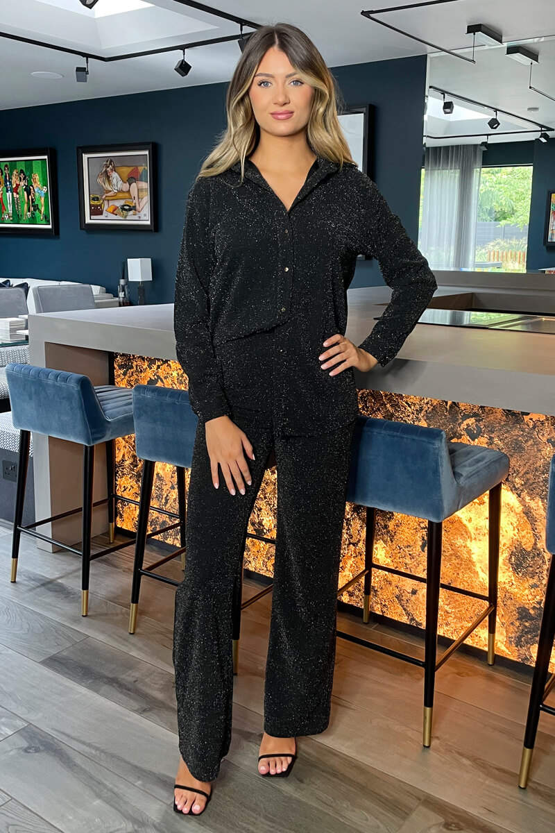 Black Sparkly Long Sleeve Shirt - Image 5