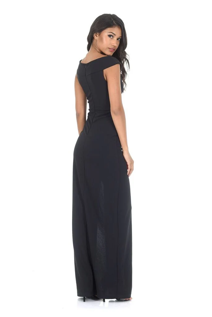 Black Split Maxi Dress - Image 3