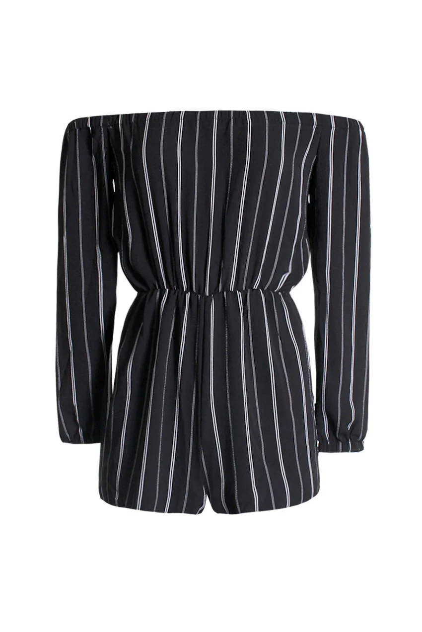 Black Striped Playsuit - Image 4