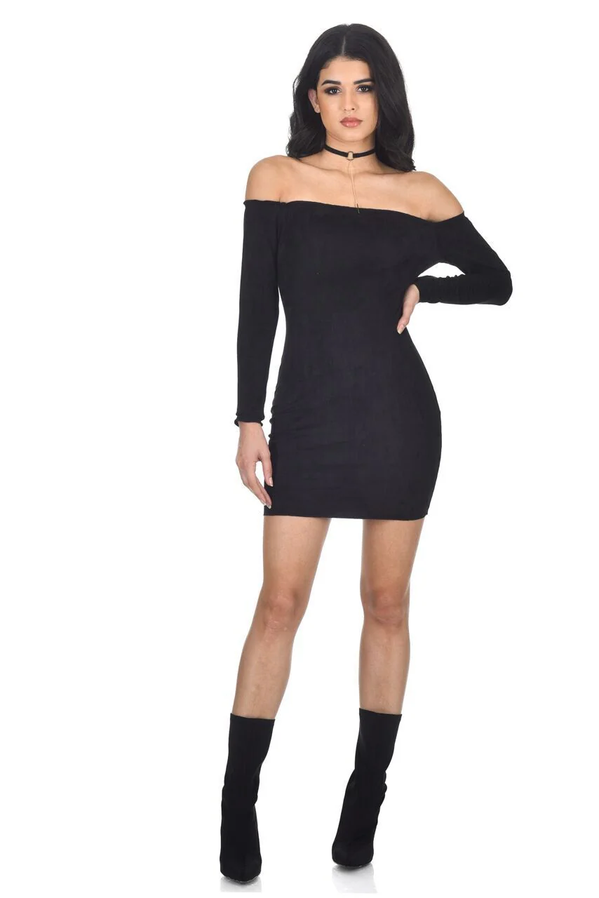 Black suede Bodycon dress - Image 2