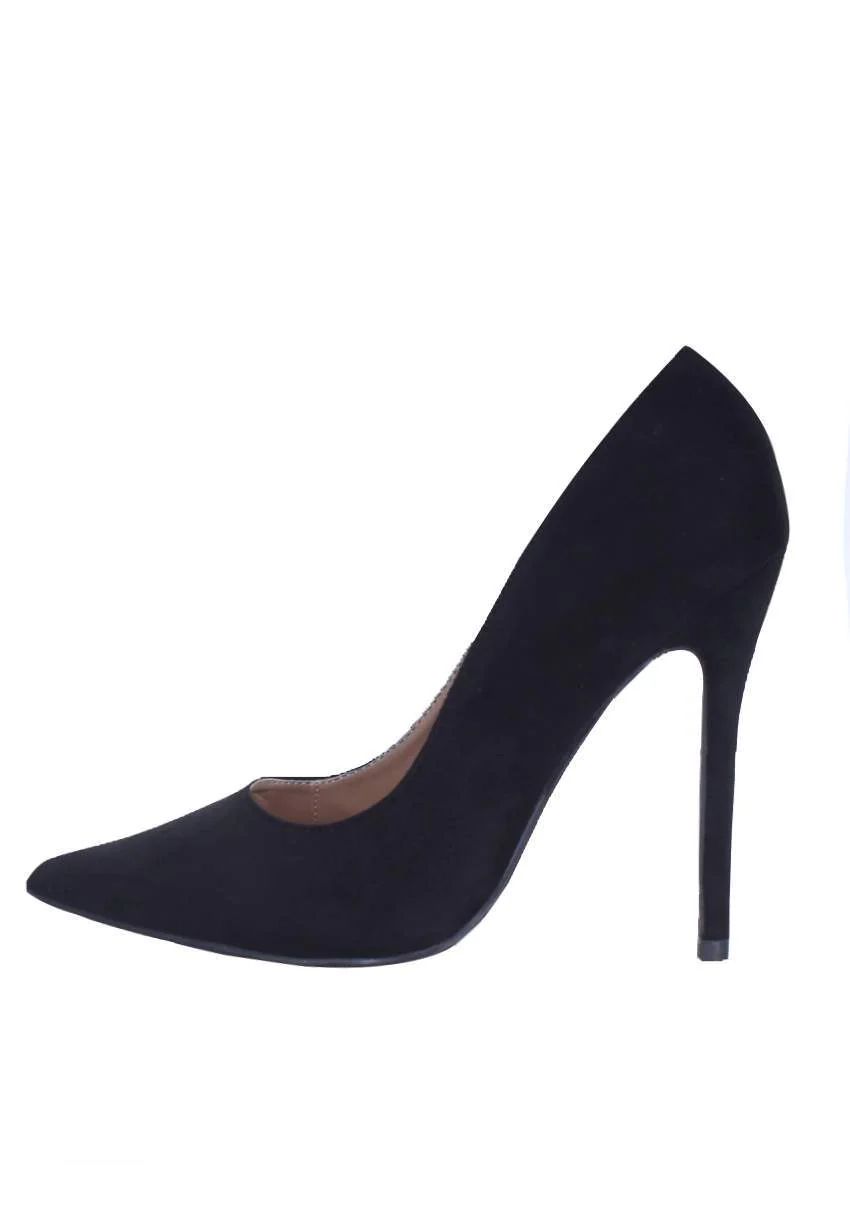 Black Suede Court Heel - Image 2