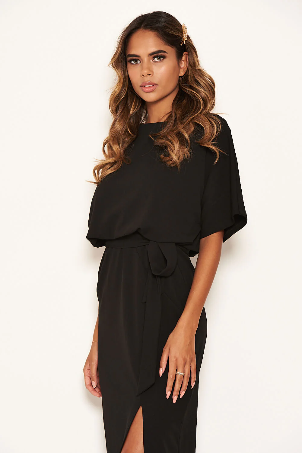 Black Tie Waist Maxi Dress - Image 5