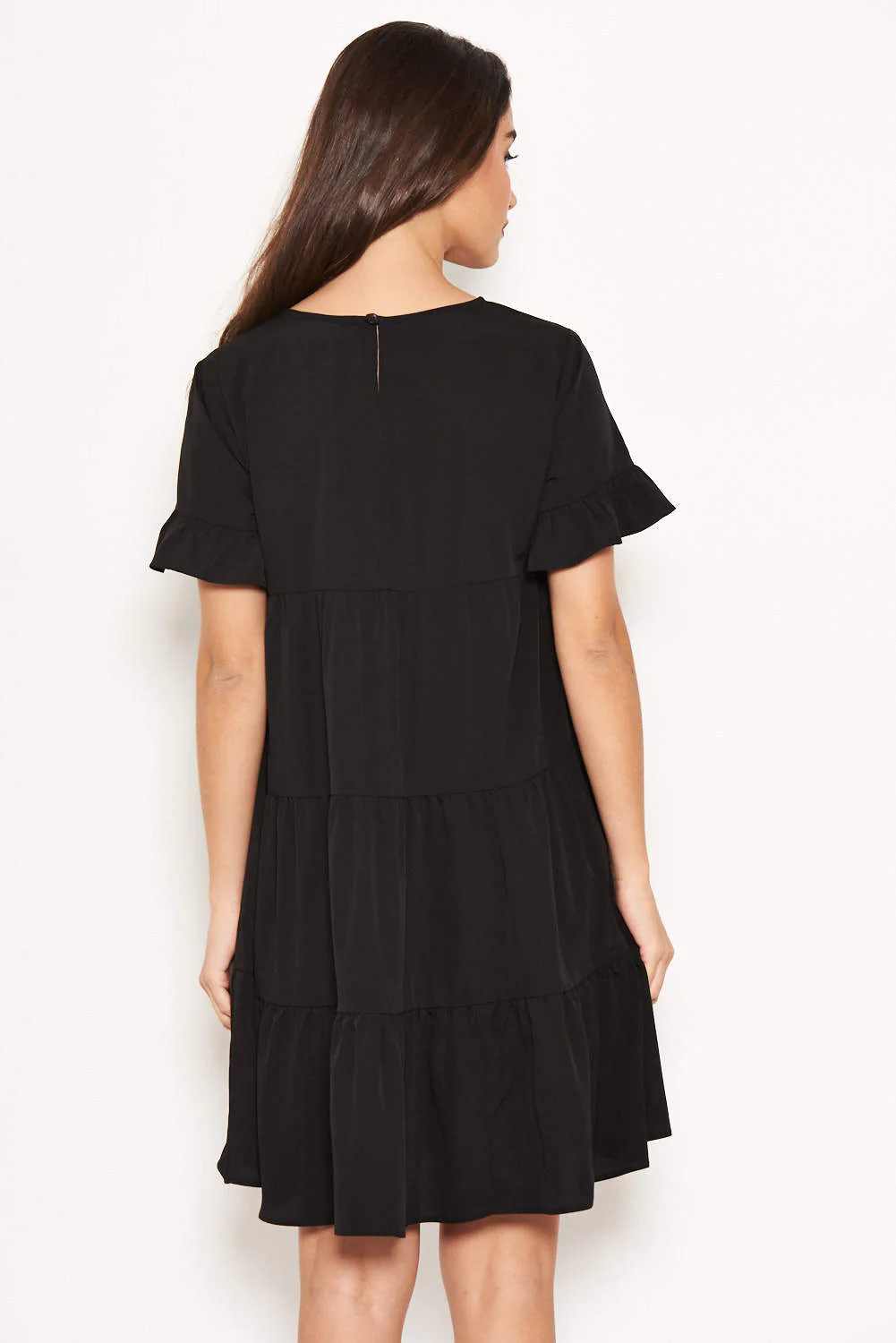 Black Tiered Frill Dress - Image 3