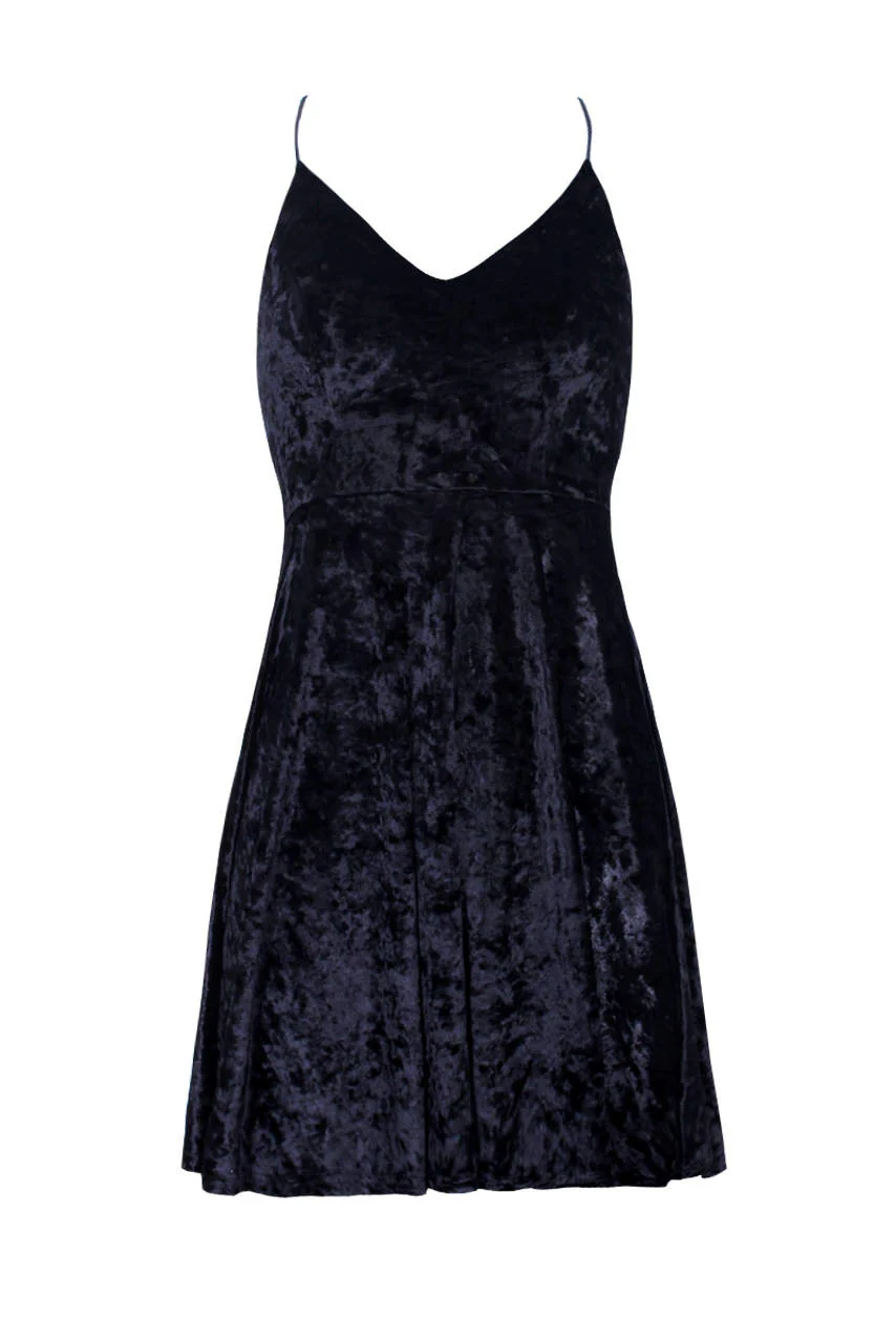 Black Velvet Skater Dress - Image 4