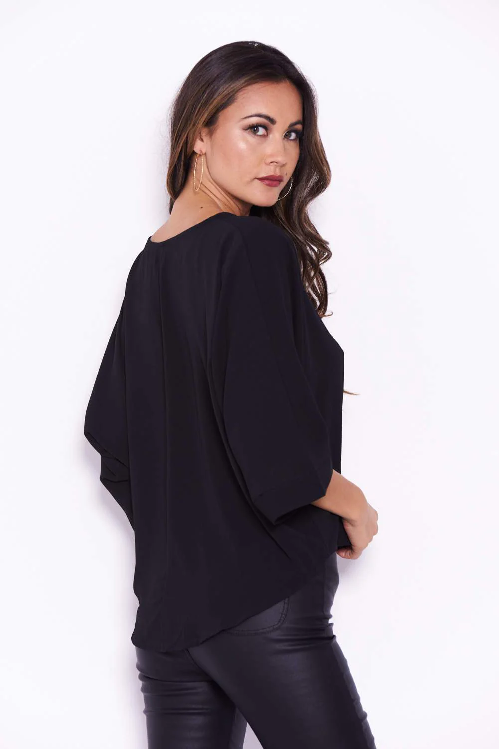 Black Wide Sleeve Top - Image 3