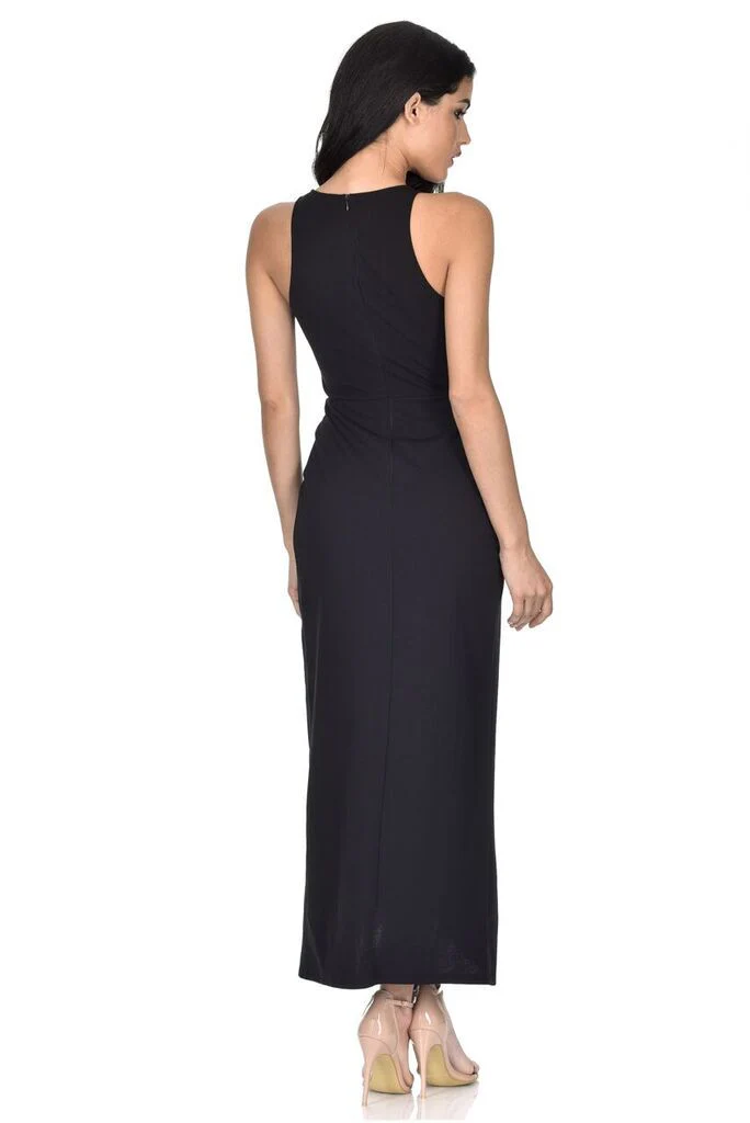 Black Wrap Embellished Maxi Dress - Image 4