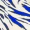 Blue And Cream Brush Stroke Print Butterfly Sleeve Skater Mini Dress - Image 6