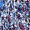 Blue And Red Floral Printed V Neck Zig Zag Pleated Midi Dress - Image 6