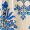 Blue Boho Floral Print Tie Racer Neck Shirred Waist Midi Dress - Image 6