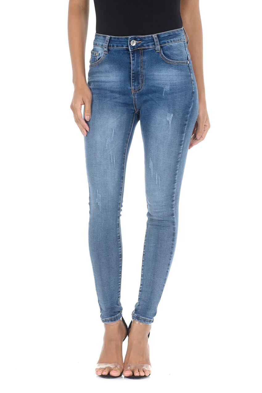Blue Distressed Jeans - Image 2