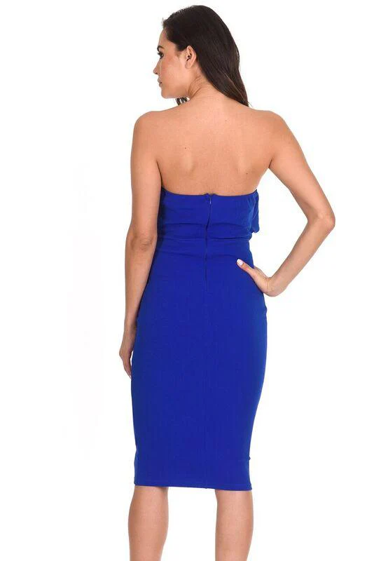 Blue Notch Front Bodycon Dress - Image 3