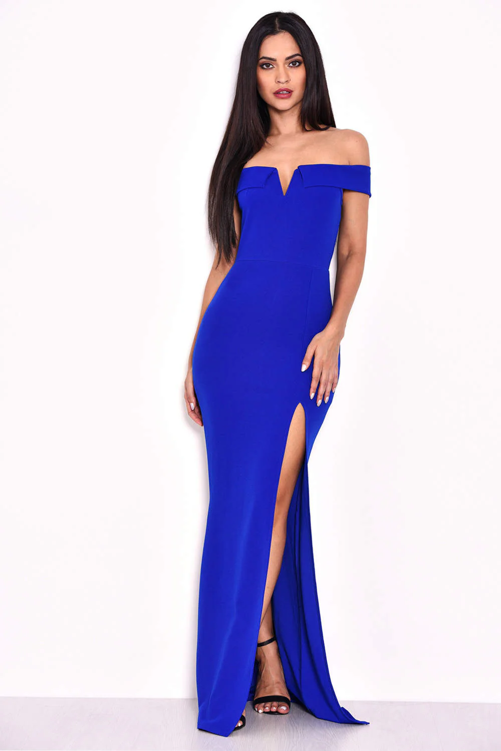 Blue Off The Shoulder Maxi Dress - Image 2