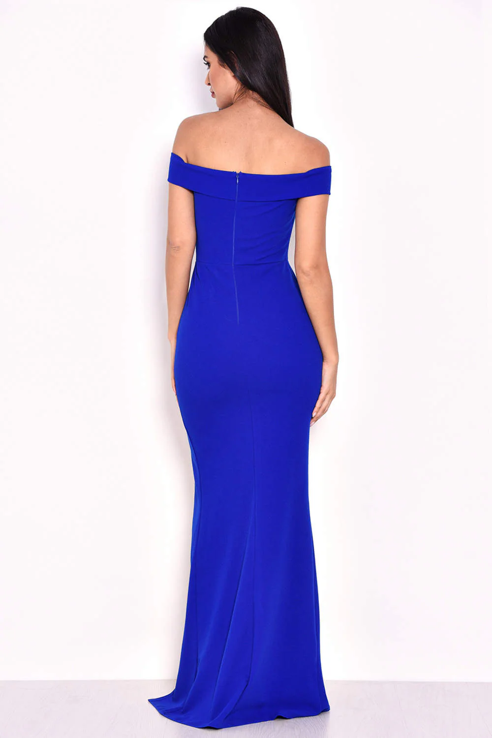 Blue Off The Shoulder Maxi Dress - Image 3