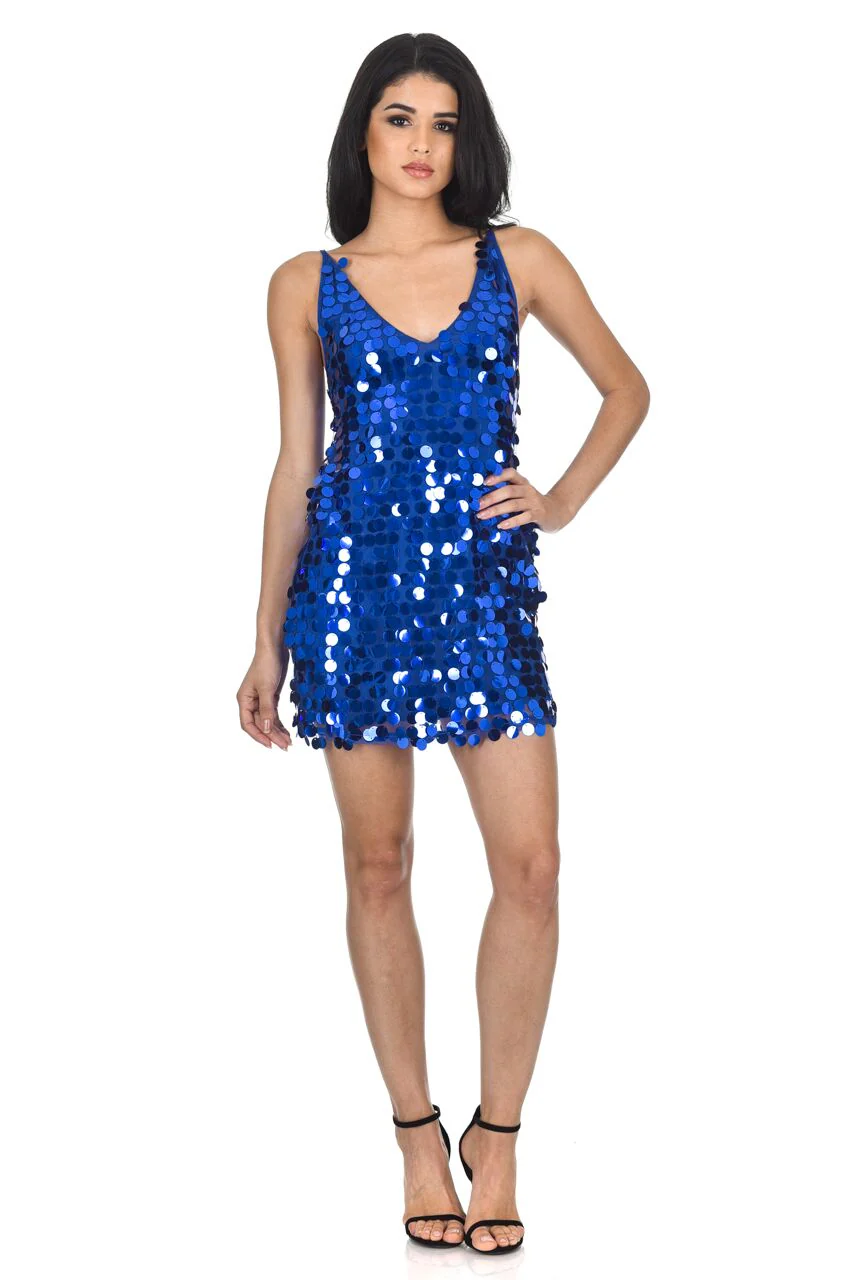 Blue Sequin Swing Dress - Image 2