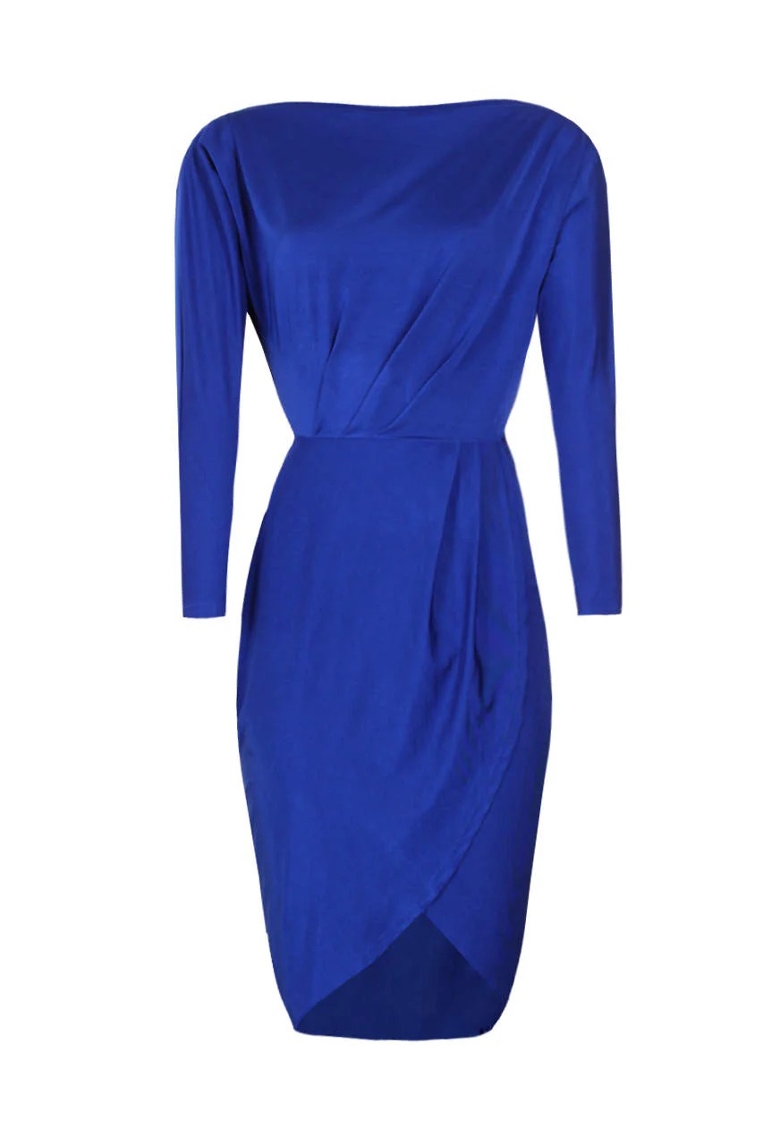 Blue Wrap Midi Dress - Image 4