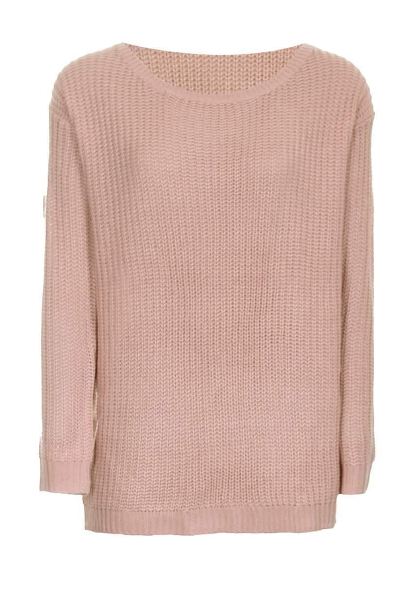 Blush Cable Knit Ladder Back Jumper - Image 4