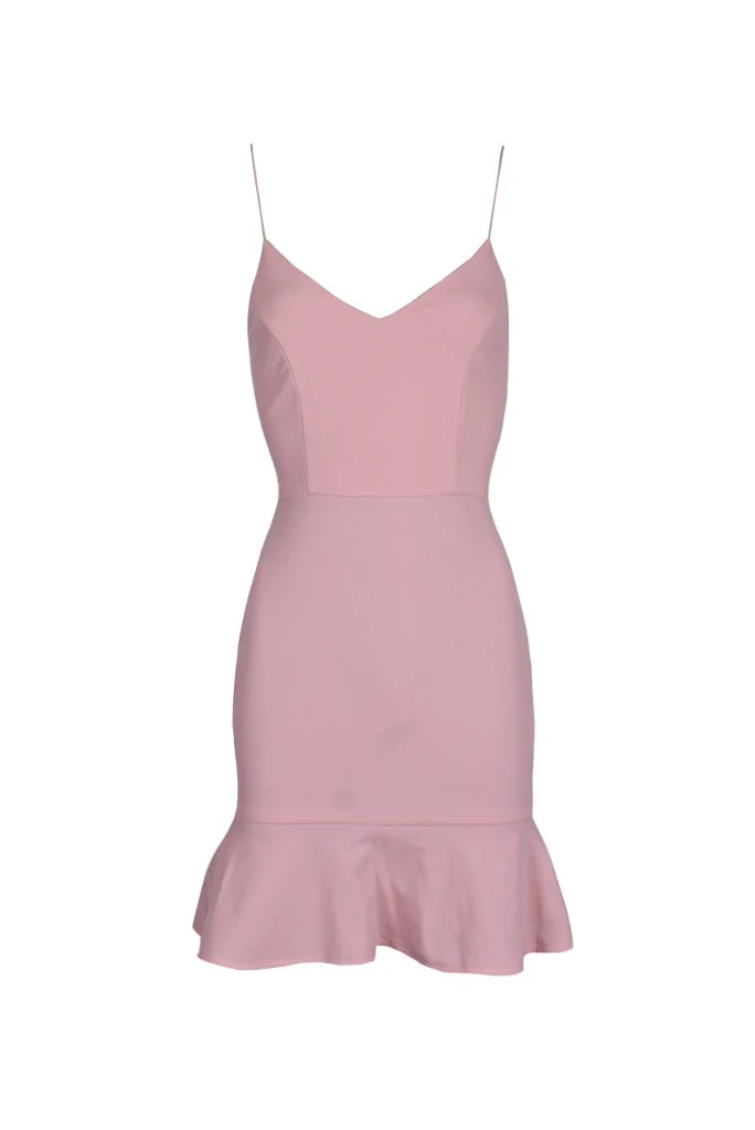 Blush Frill Hem Mini Dress - Image 4