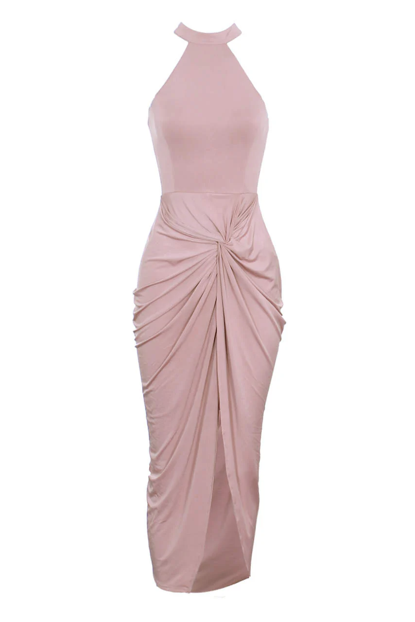 Blush Racer Neck Wrap Dress - Image 4