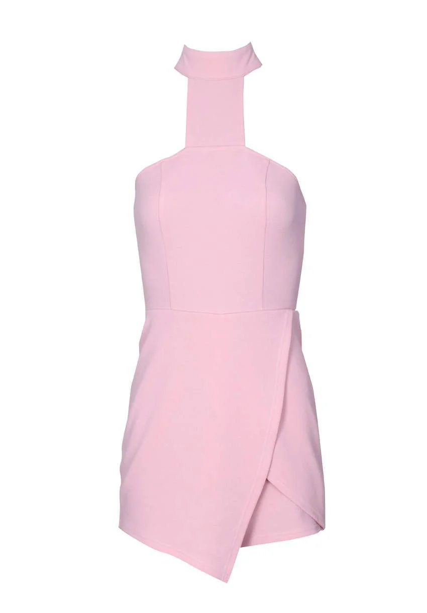 Blush Skort Playsuit With A Choker Neckline - Image 4