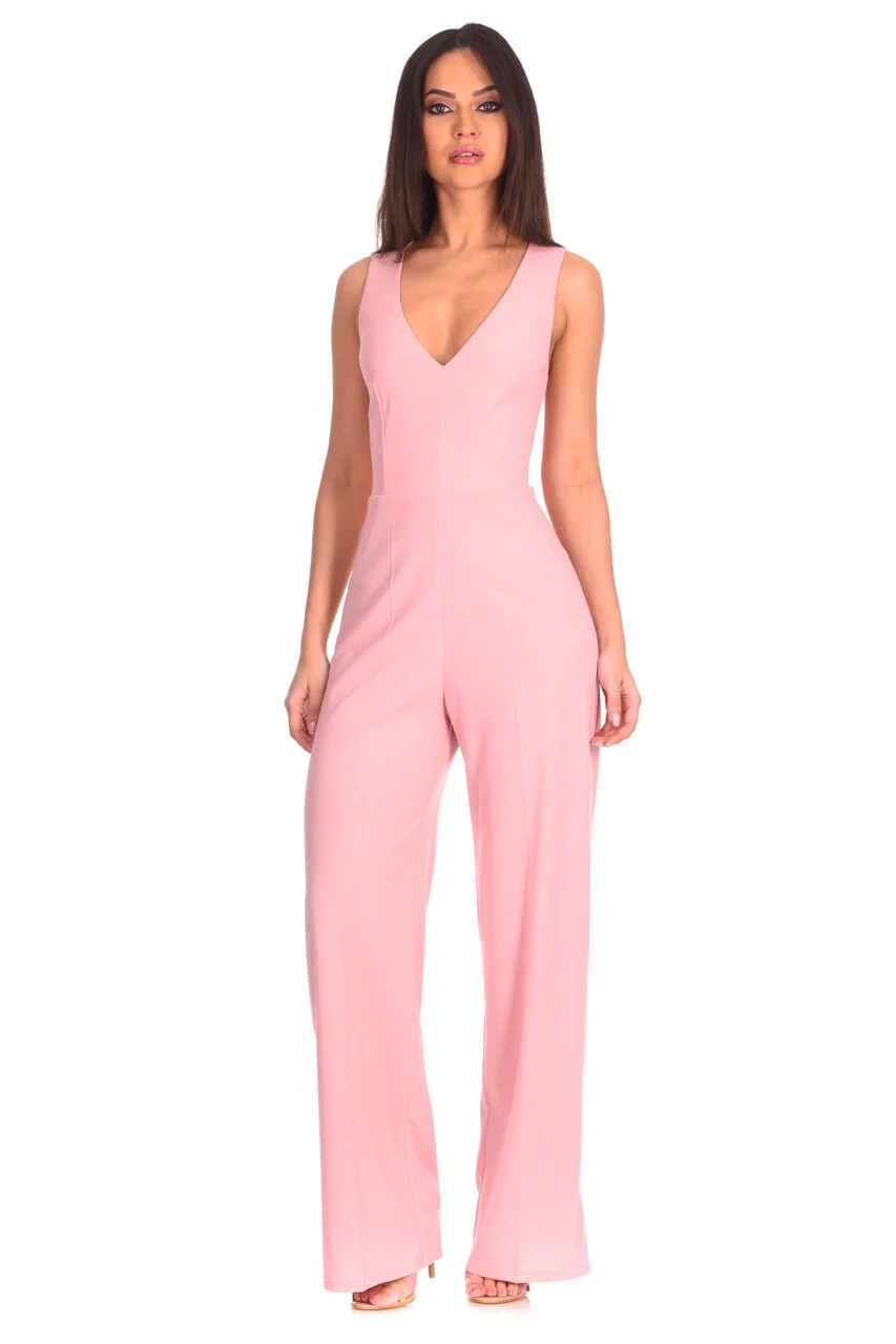 Blush V Neck Jumpsuit - Image 2