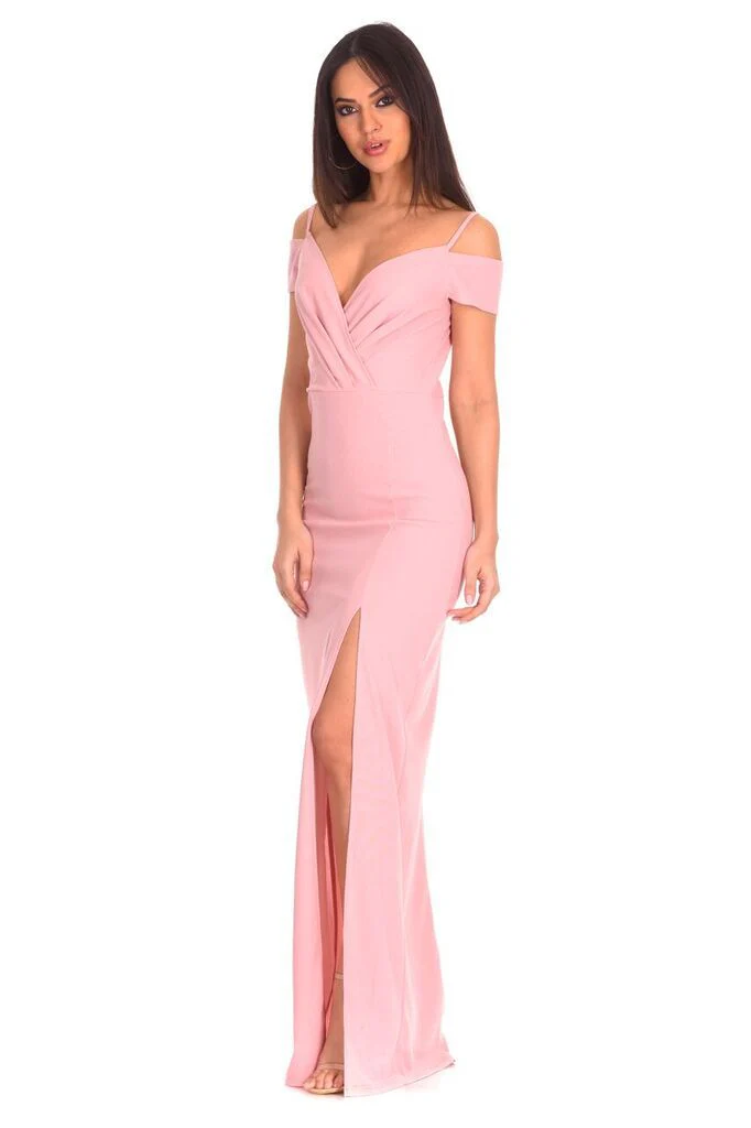 Blush Wrap Over Maxi Dress - Image 2