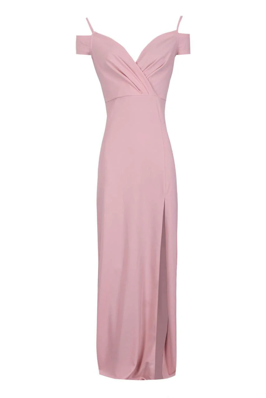Blush Wrap Over Maxi Dress - Image 4