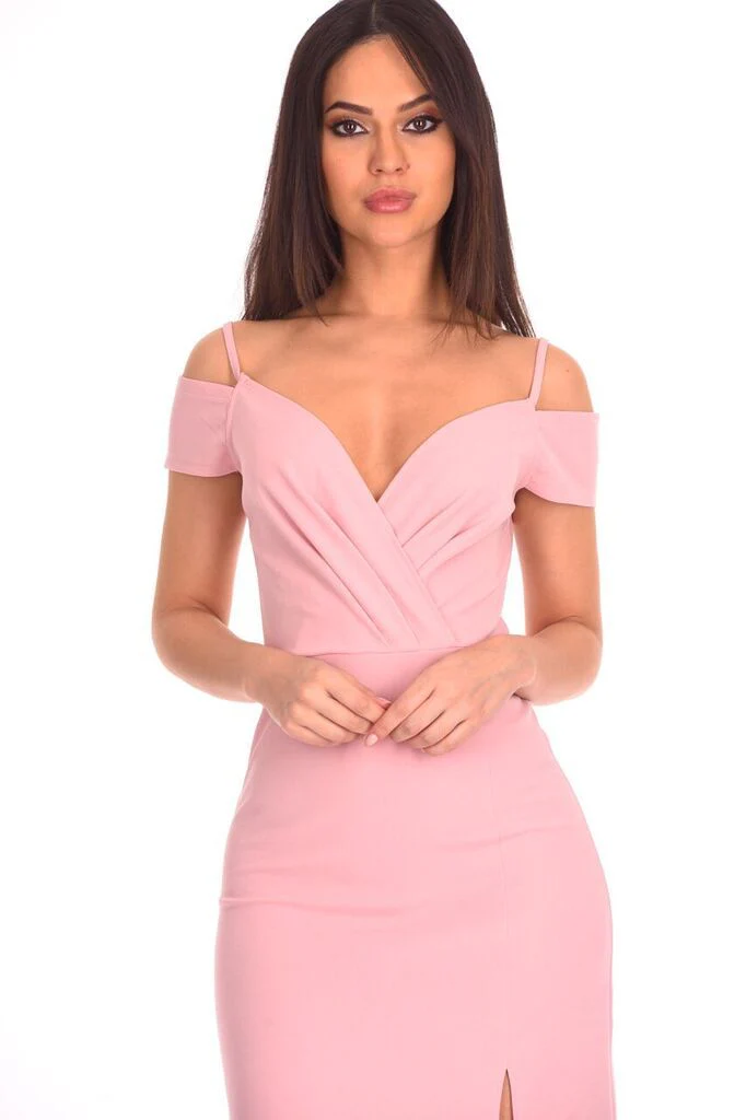 Blush Wrap Over Maxi Dress - Image 5
