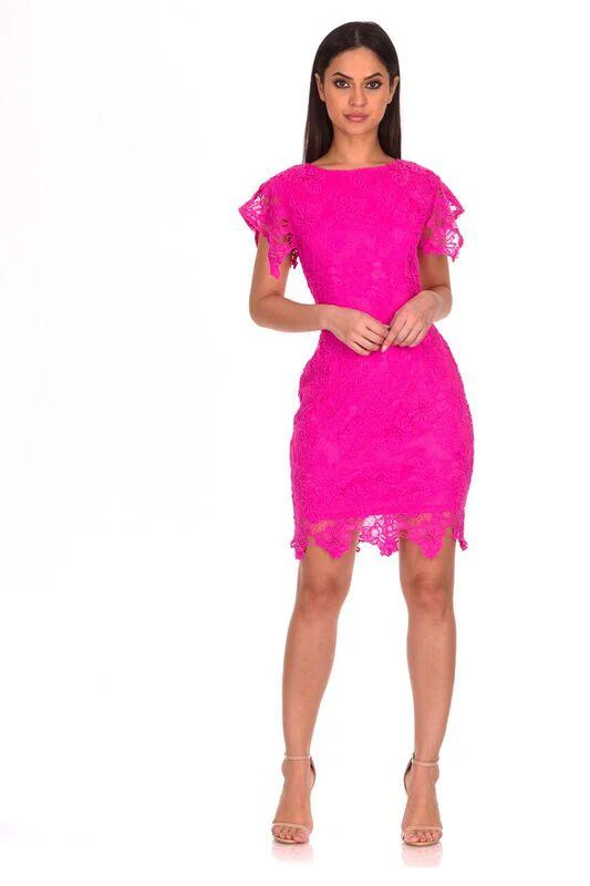 Cerise Crochet Midi Dress - Image 2