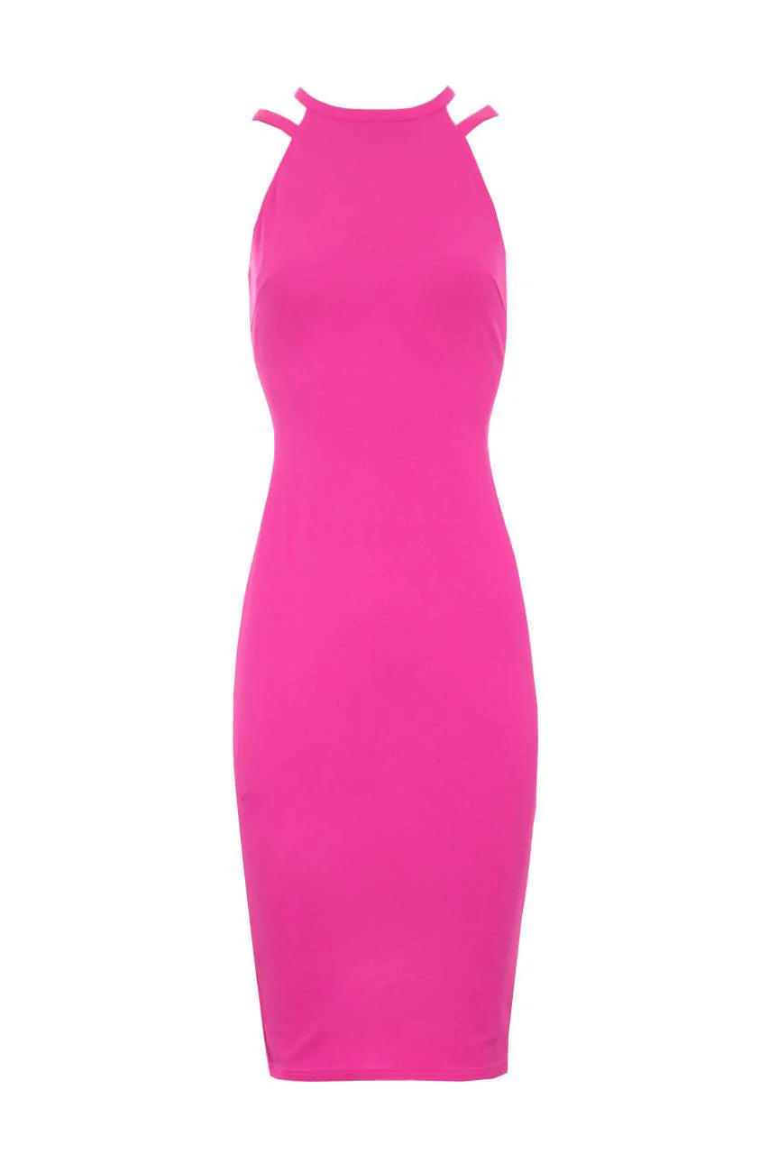 Cerise Double Strap Midi Dress - Image 4