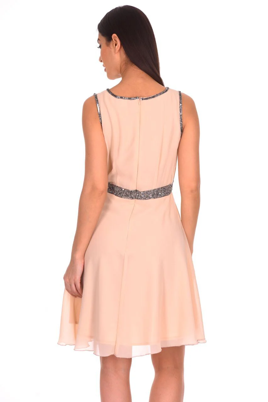 Champagne Sequin Skater Dress - Image 3