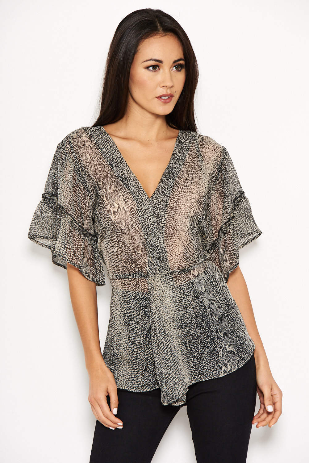 Chiffon Animal Print Blouse - Image 4