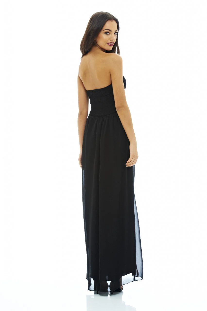 Chiffon Bandeau Maxi Dress - Image 4