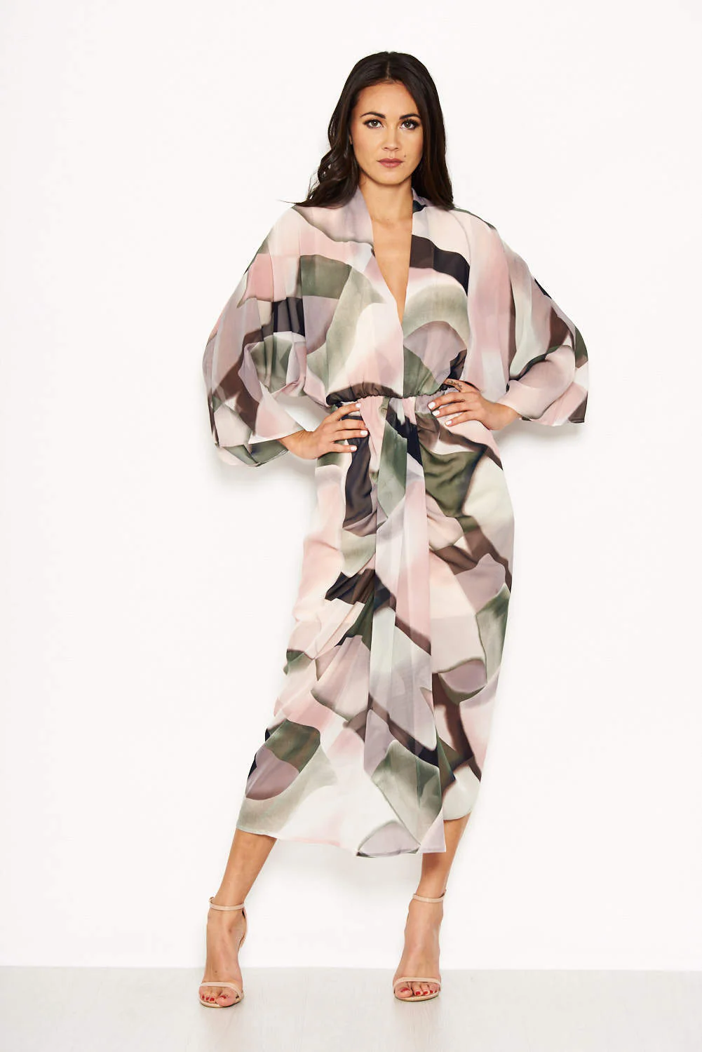 Chiffon Long Sleeved Maxi Dress - Image 2
