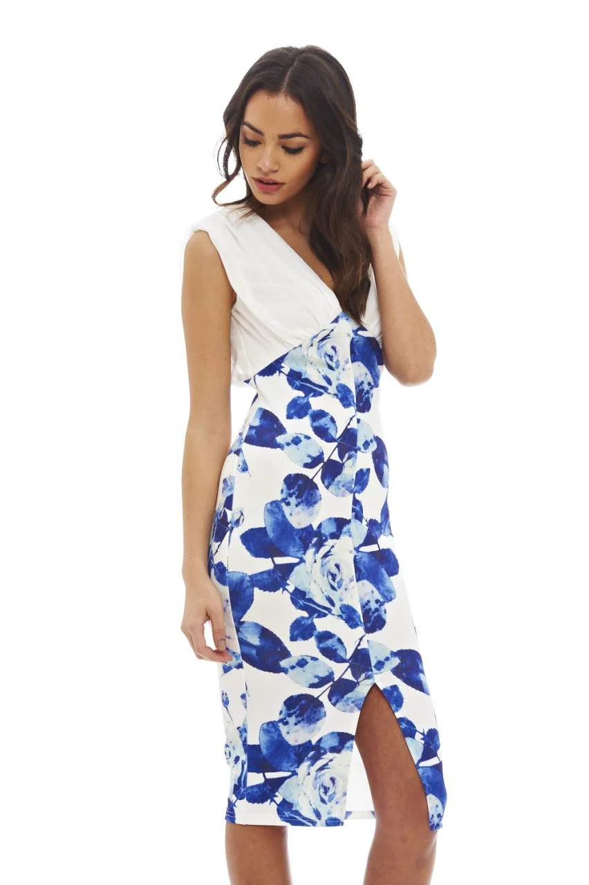 Chiffon Top Floral Midi Dress - Image 2