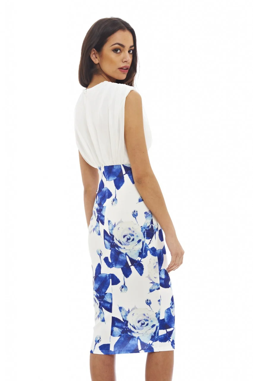 Chiffon Top Floral Midi Dress - Image 3
