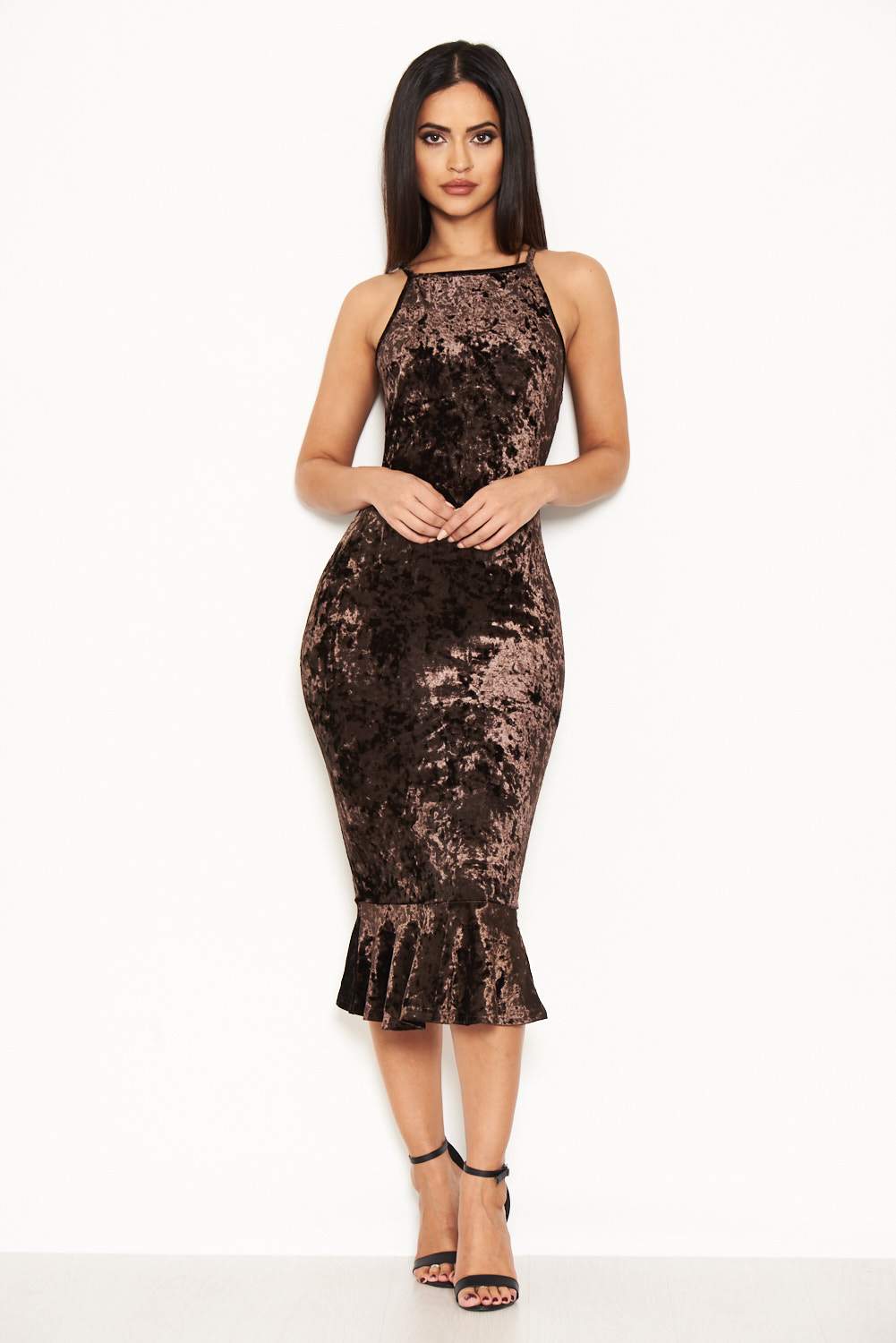 Chocolate Velvet Fishtail Dress - Image 2