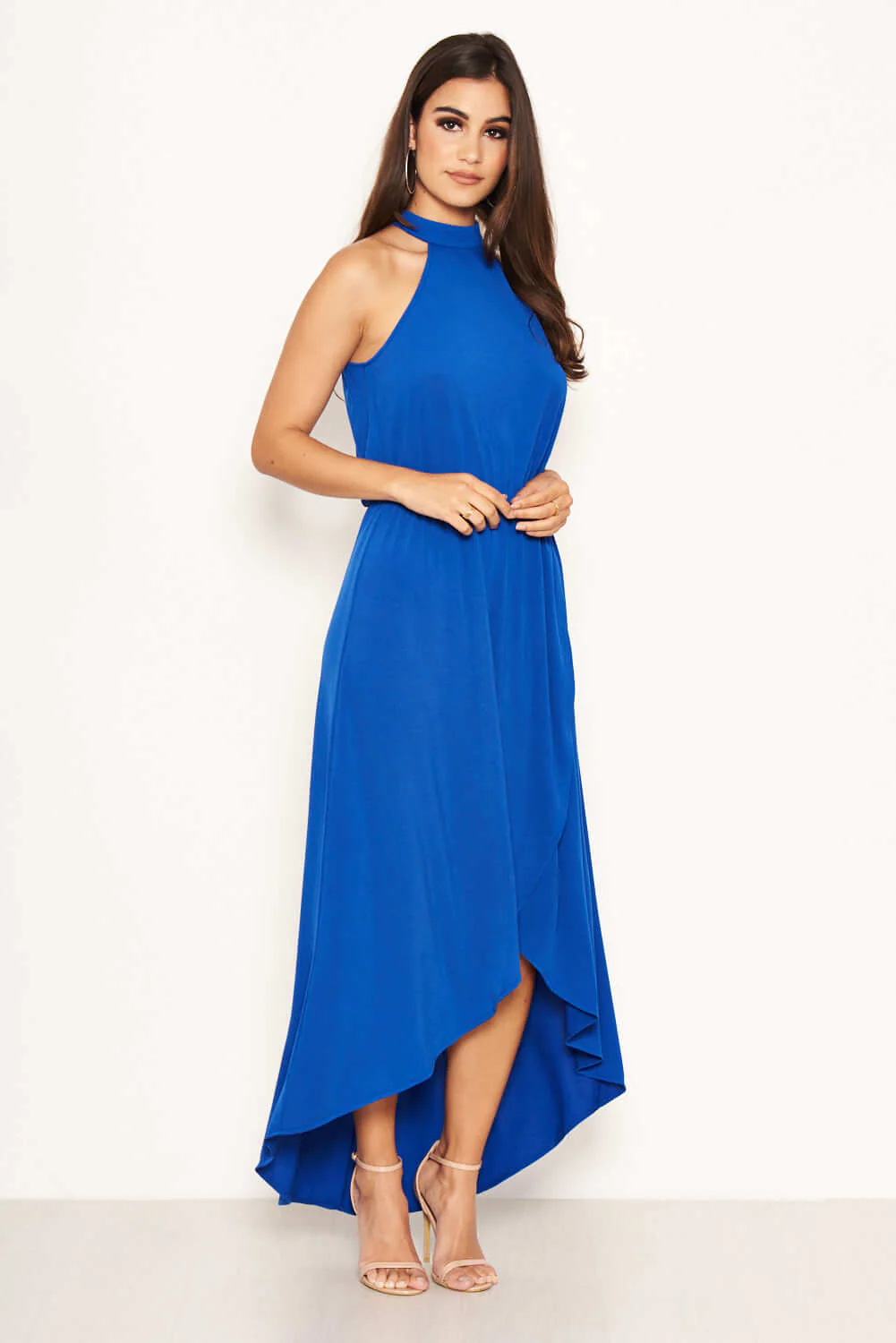Cobalt Blue High Neck Maxi Dress - Image 2