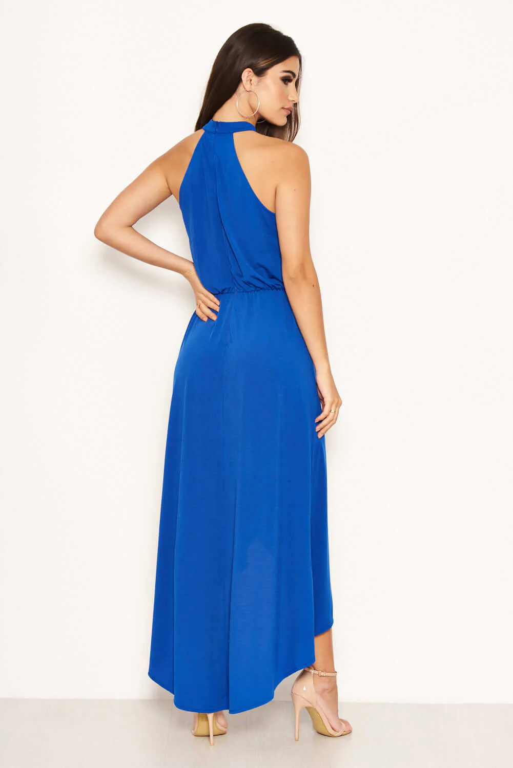 Cobalt Blue High Neck Maxi Dress - Image 3