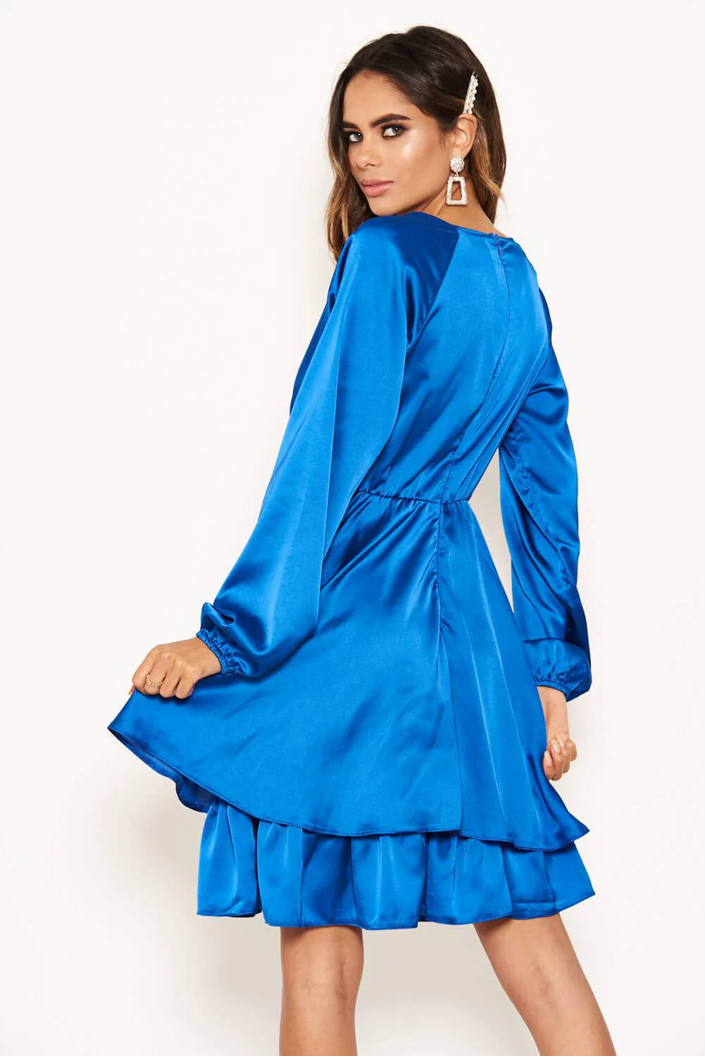 Cobalt Satin Dress - Image 3