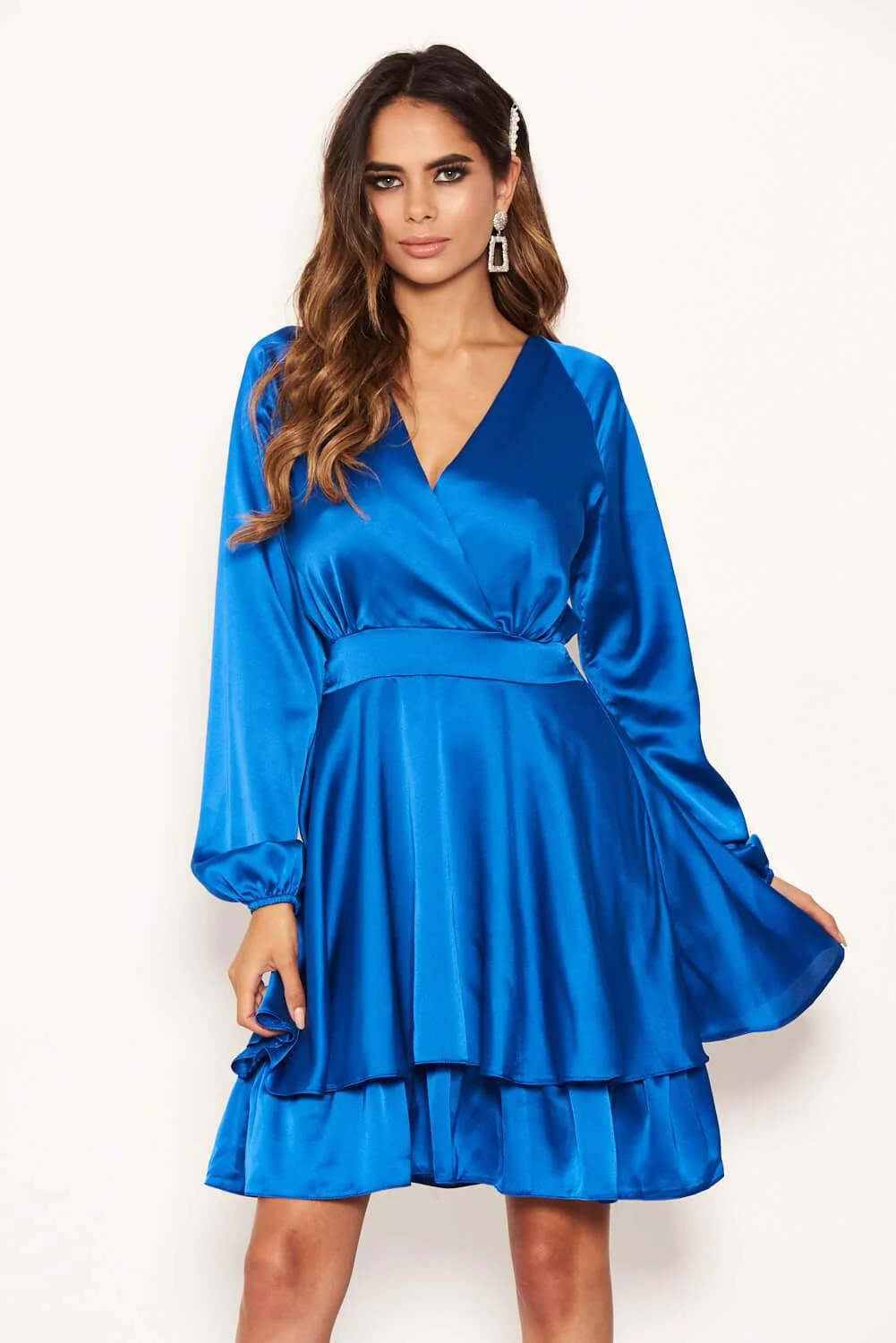 Cobalt Satin Dress - Image 5