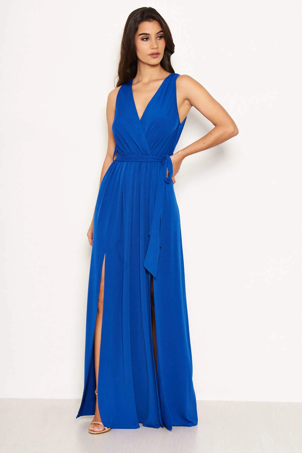Cobalt Wrap Front Maxi Dress - Image 4
