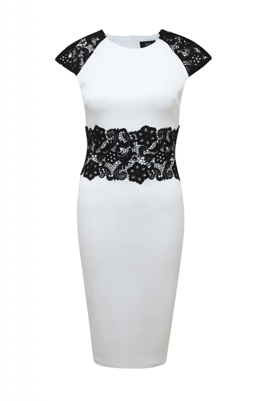 Contrast Crochet Midi Dress - Image 4