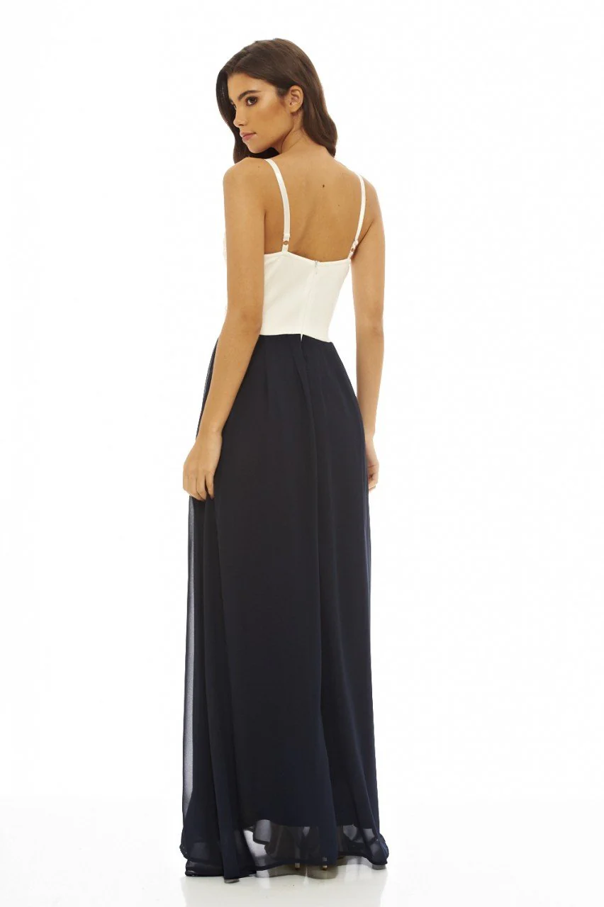 Contrast Lace Bodice Maxi Dress - Image 4