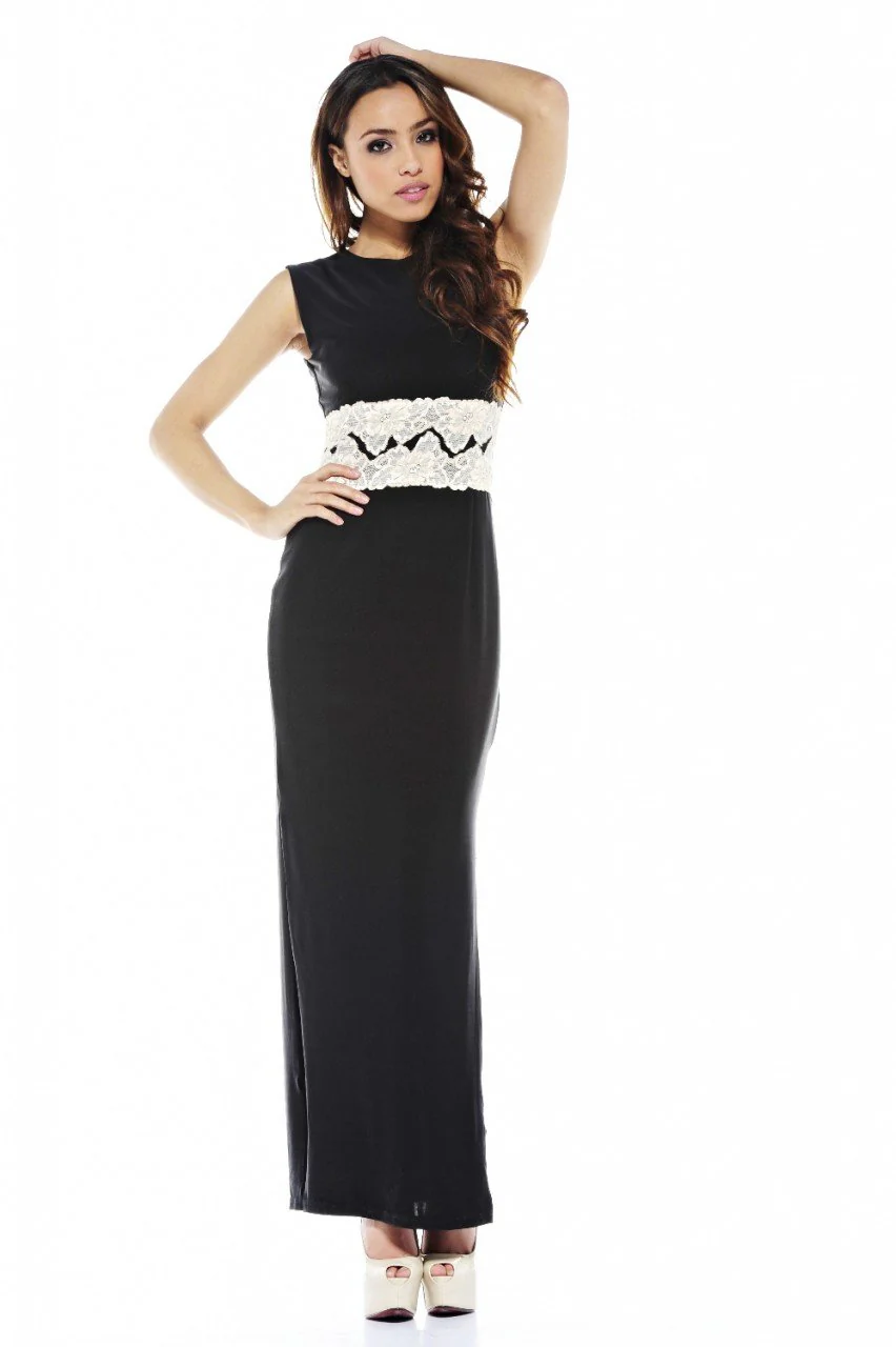 Contrast Lace Maxi Dress - Image 2