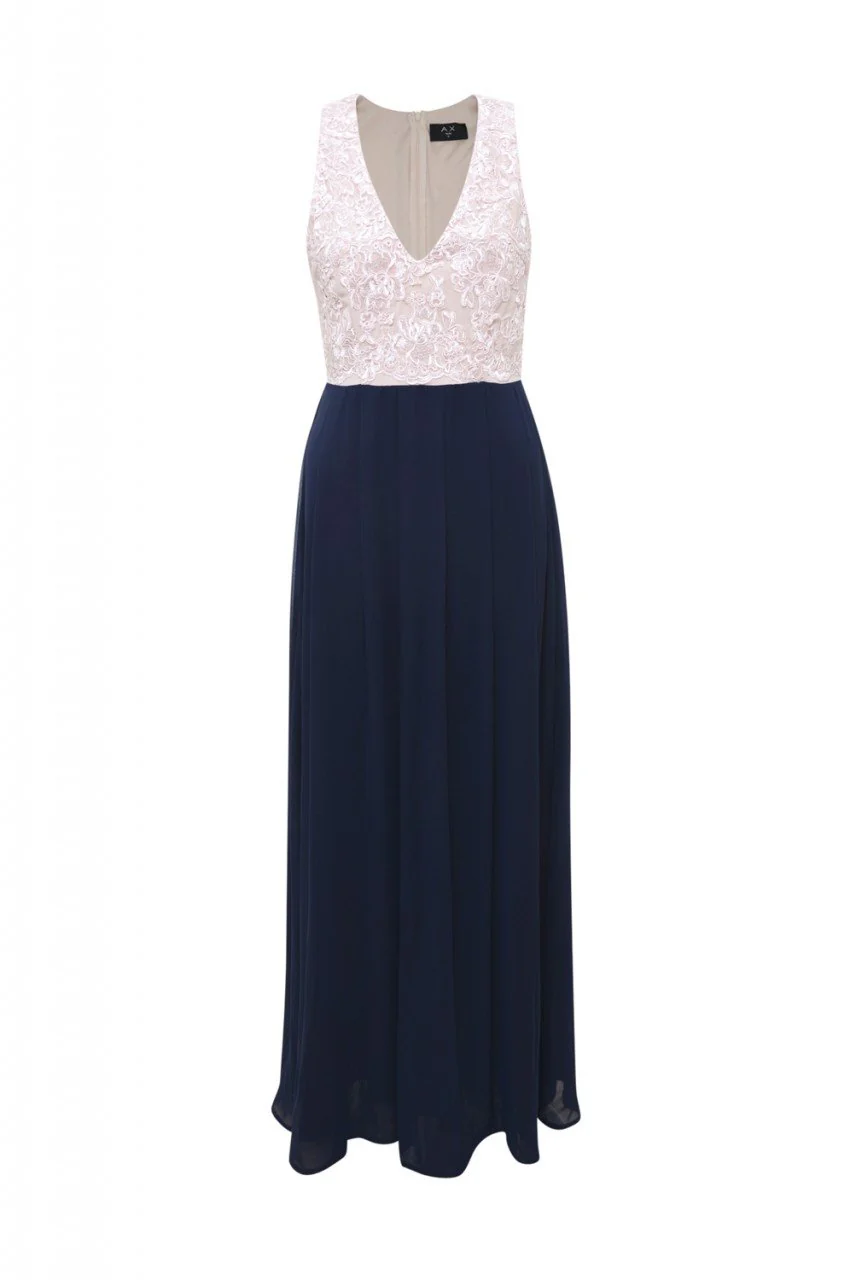 Contrast Lace Top Maxi Dress - Image 5