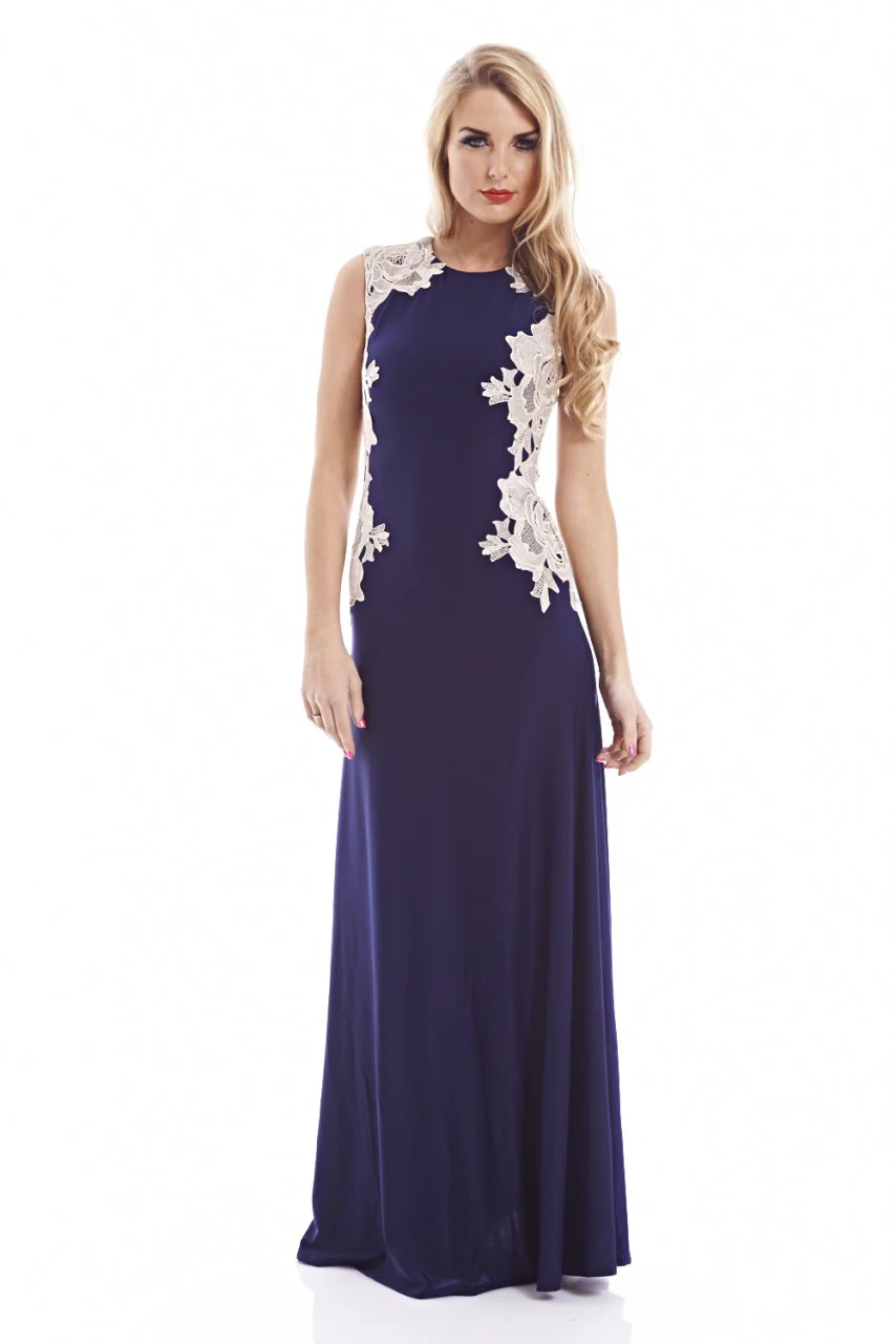 Contrast Side Slinky Maxi Dress - Image 2