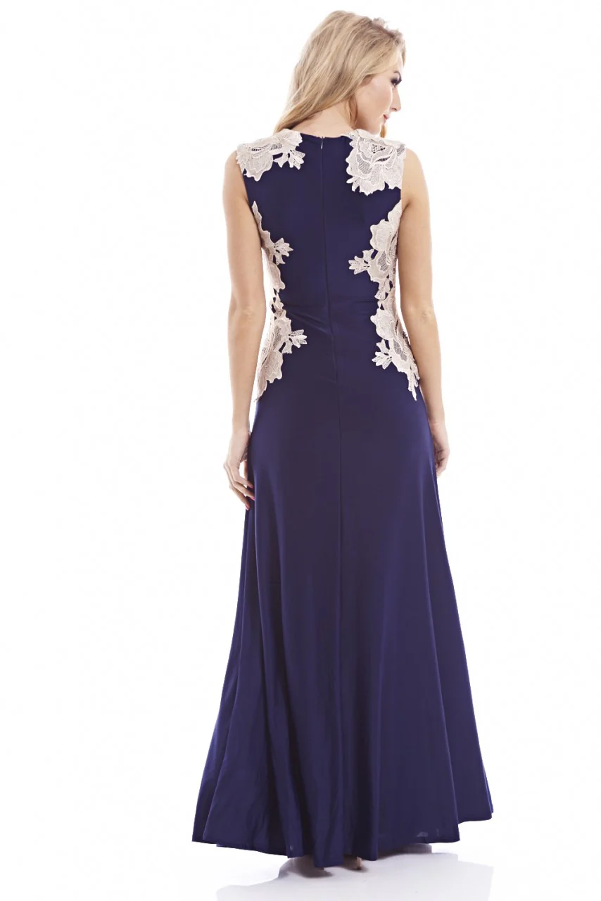 Contrast Side Slinky Maxi Dress - Image 5