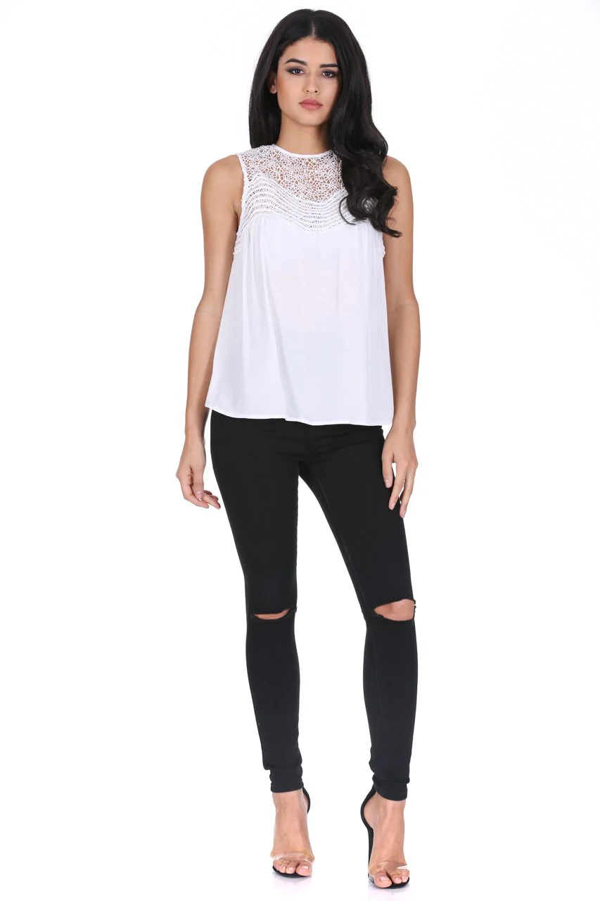 Cream Crochet Top - Image 2