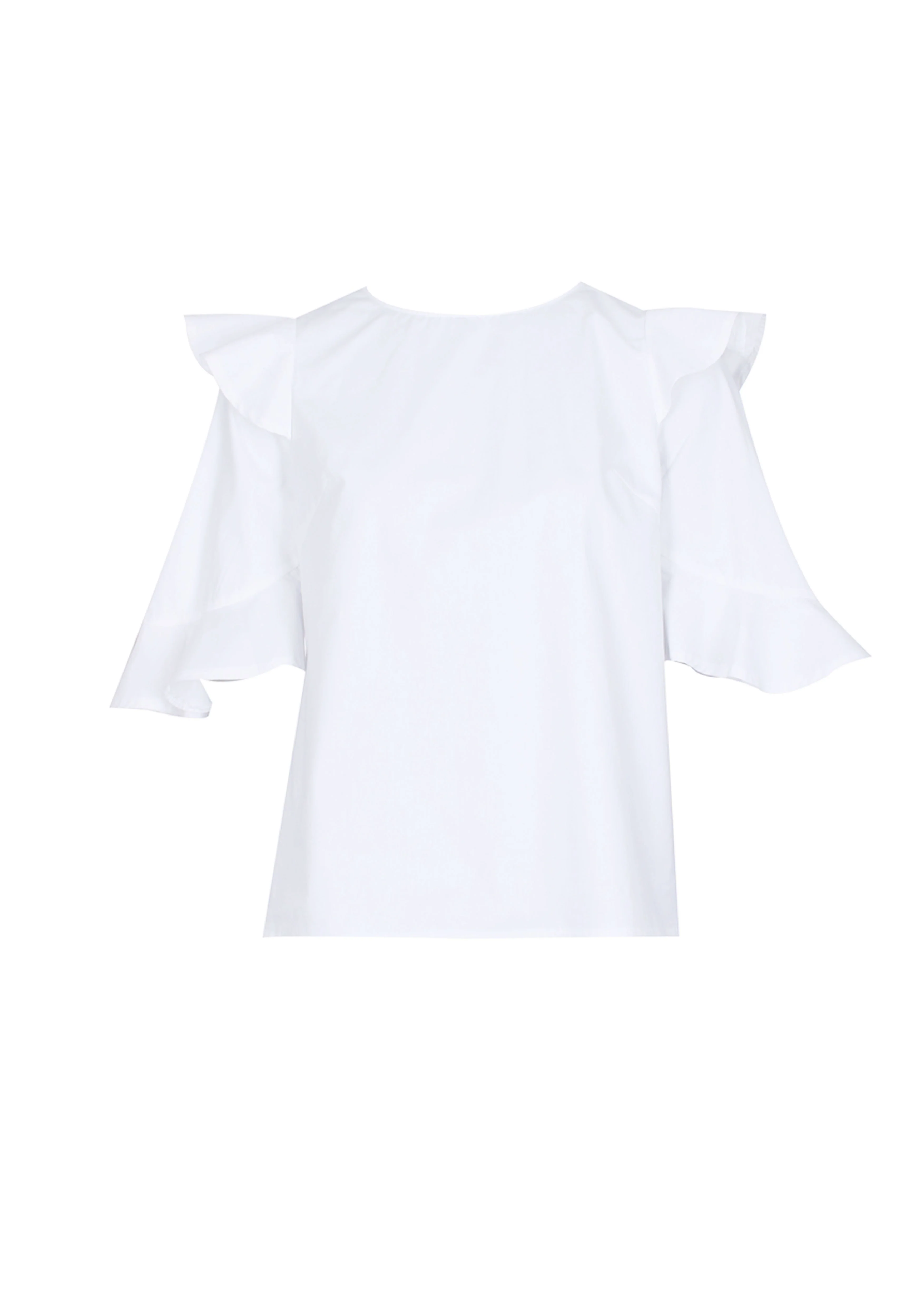 Cream Double Frill Sleeved Shirt - Image 4